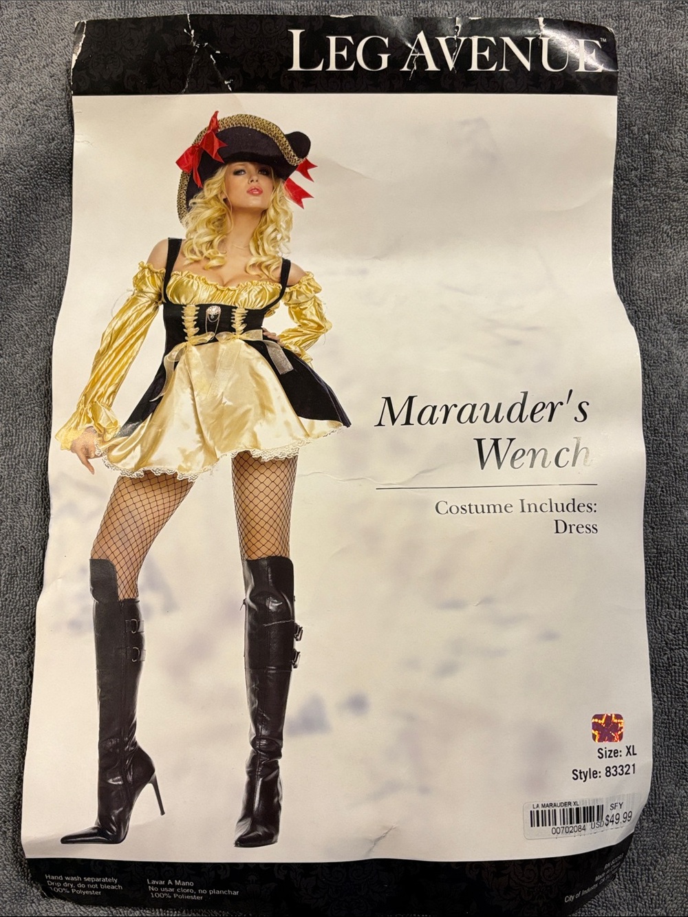 Leg Avenue Gold & Black Pirate Wench Costume Women’s NWT